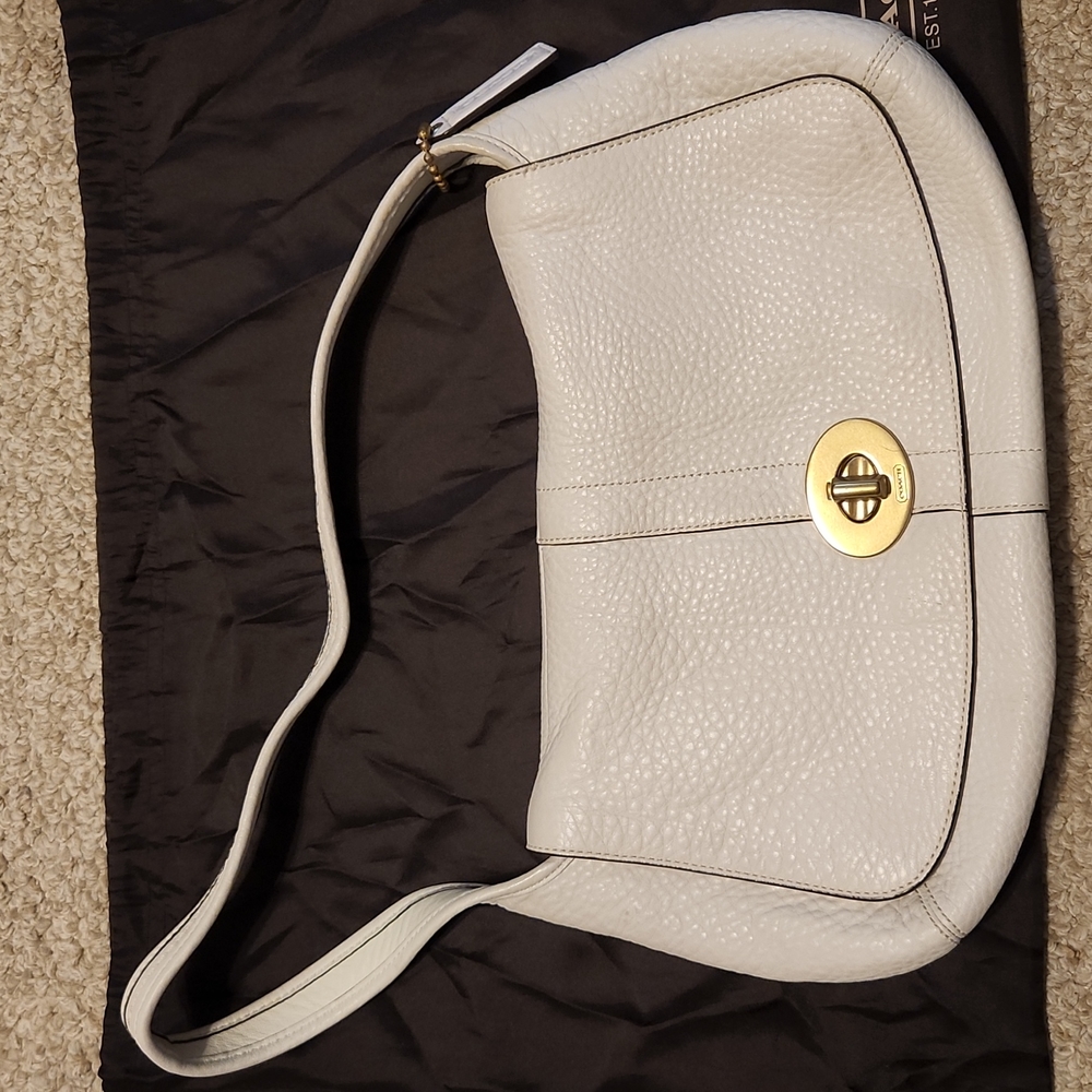White Leather Coach Purse